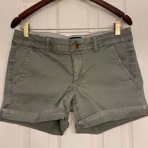 Army green stretch shorts